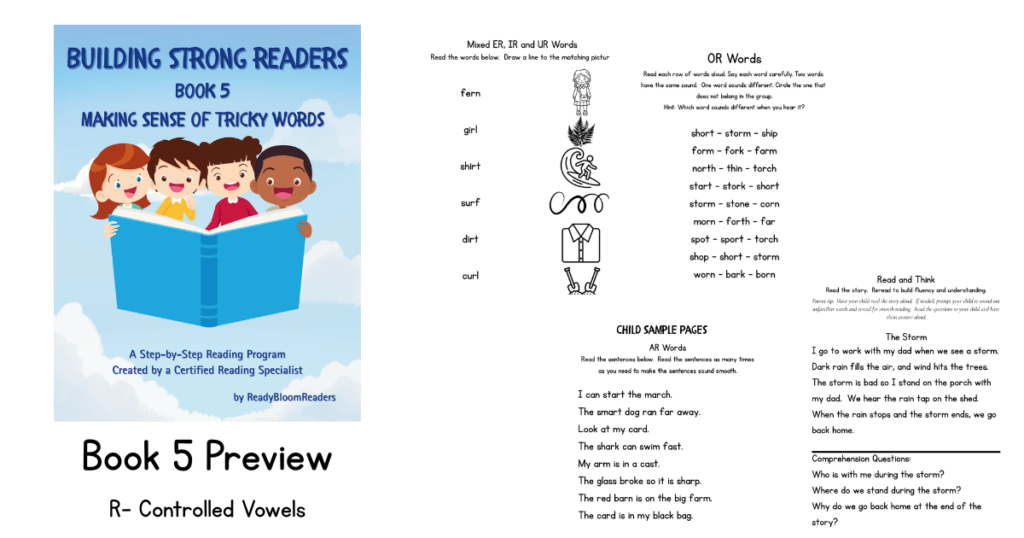 Sample pages from Book 5 Making Sense of Tricky Words