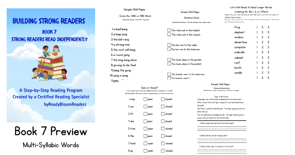 Sample pages from Book 7 Strong Readers Read Independently