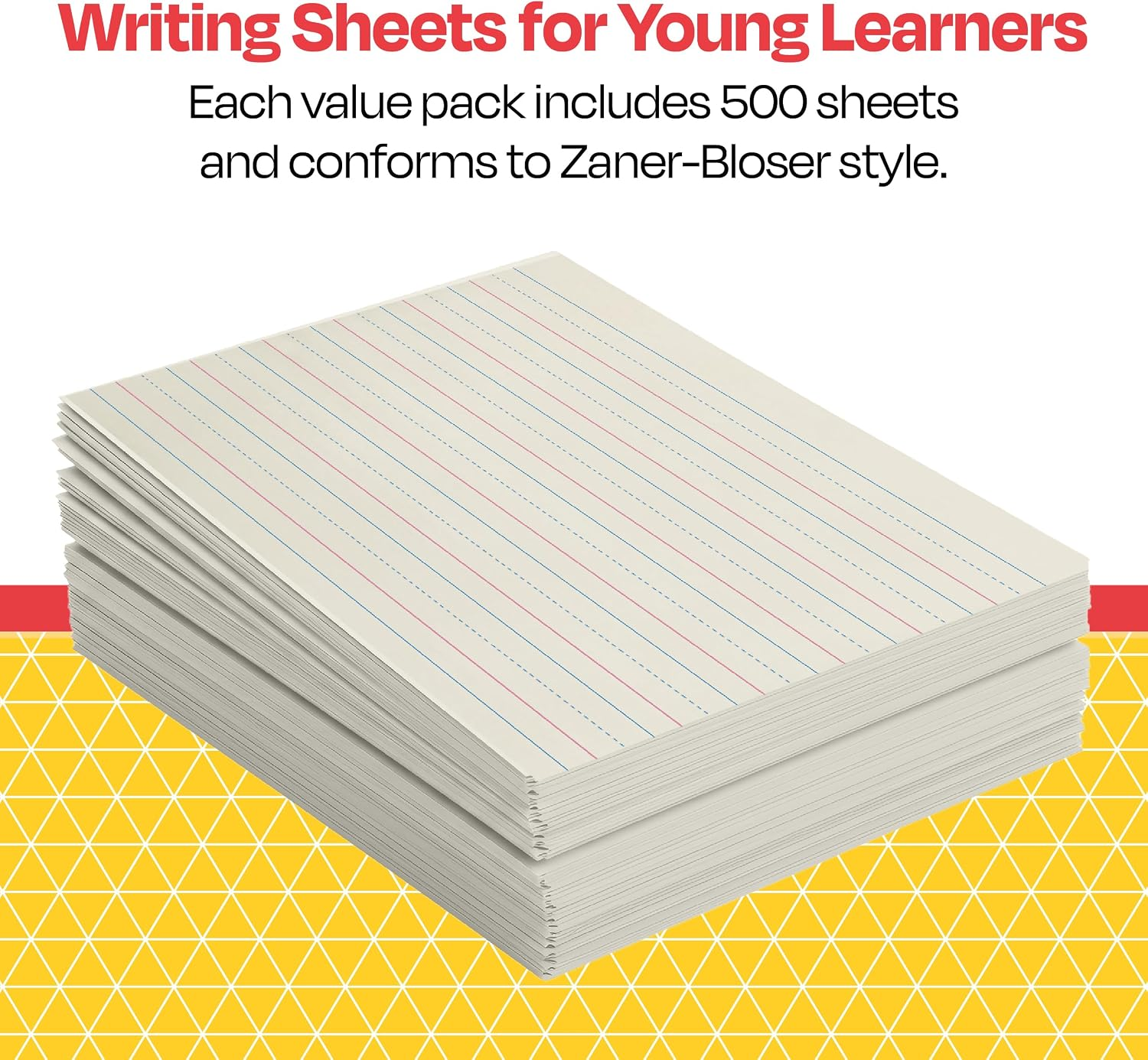 School Smart Zaner-Bloser writing paper, 500-sheet pack
