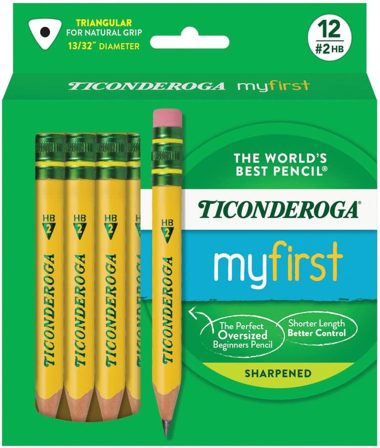 Ticonderoga My First short triangular pencils package